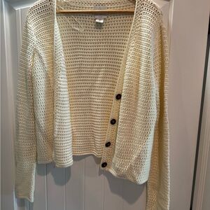 Joie Cream Chunky Knit Cardigan Sweater